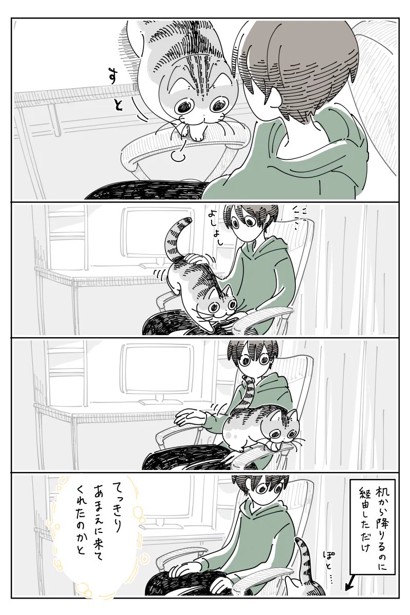 甘えにきてくれたと思いきや･･･！ちょっと届かない、そんなお話を描いた可愛い「猫漫画」が話題に！