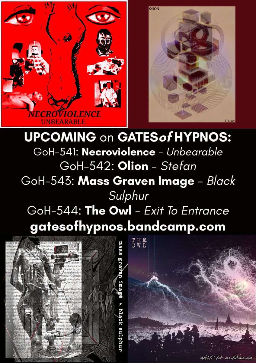 SadoRituals's tweet photo. A four day long festival of the most violent power electronics, harsh-noise infected, cinematic death industrial and excelently crafted, haunted industial drones.
Starting on Bandcamp Friday, and that's very soon ;)
#necroviolence #olion #massgravenimage #theowl #gatesofhypnos https://t.co/cHWBSleWOK