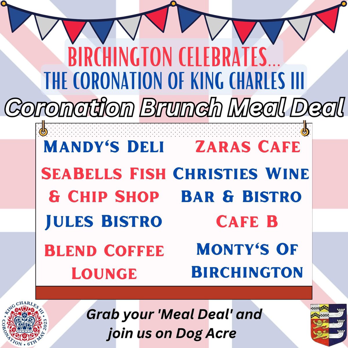 MontysBirch's tweet photo. Join us in Birchington for the Coronation 🇬🇧 #community #birchingtononsea #shoplocal https://t.co/EYsrvXuOTX
