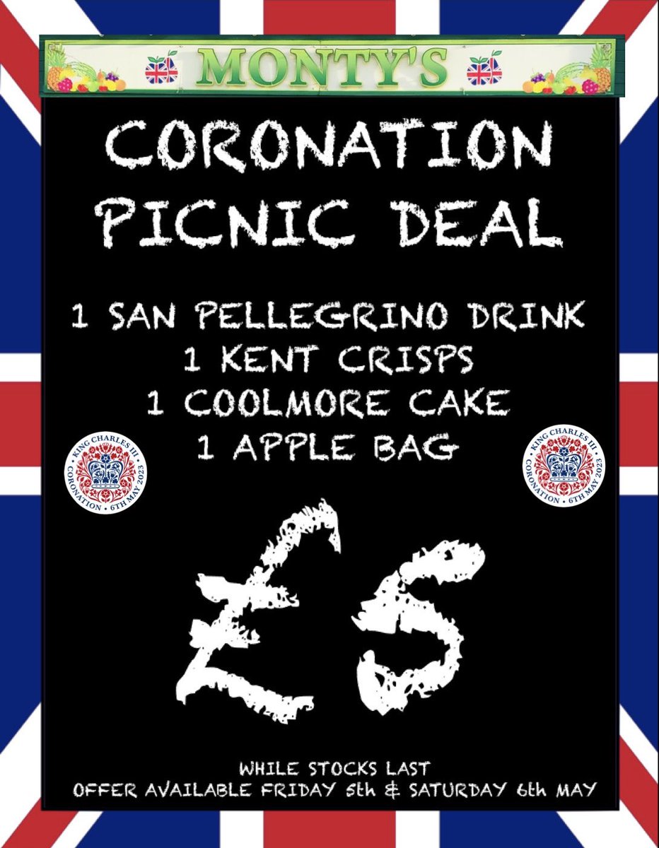 MontysBirch's tweet photo. Join us in Birchington for the Coronation 🇬🇧 #community #birchingtononsea #shoplocal https://t.co/EYsrvXuOTX