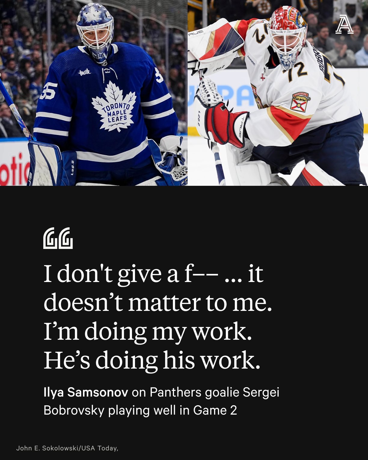 I don't give a f**k': Maple Leafs' Ilya Samsonov drops NSFW reaction to  Sergei Bobrovsky's big night