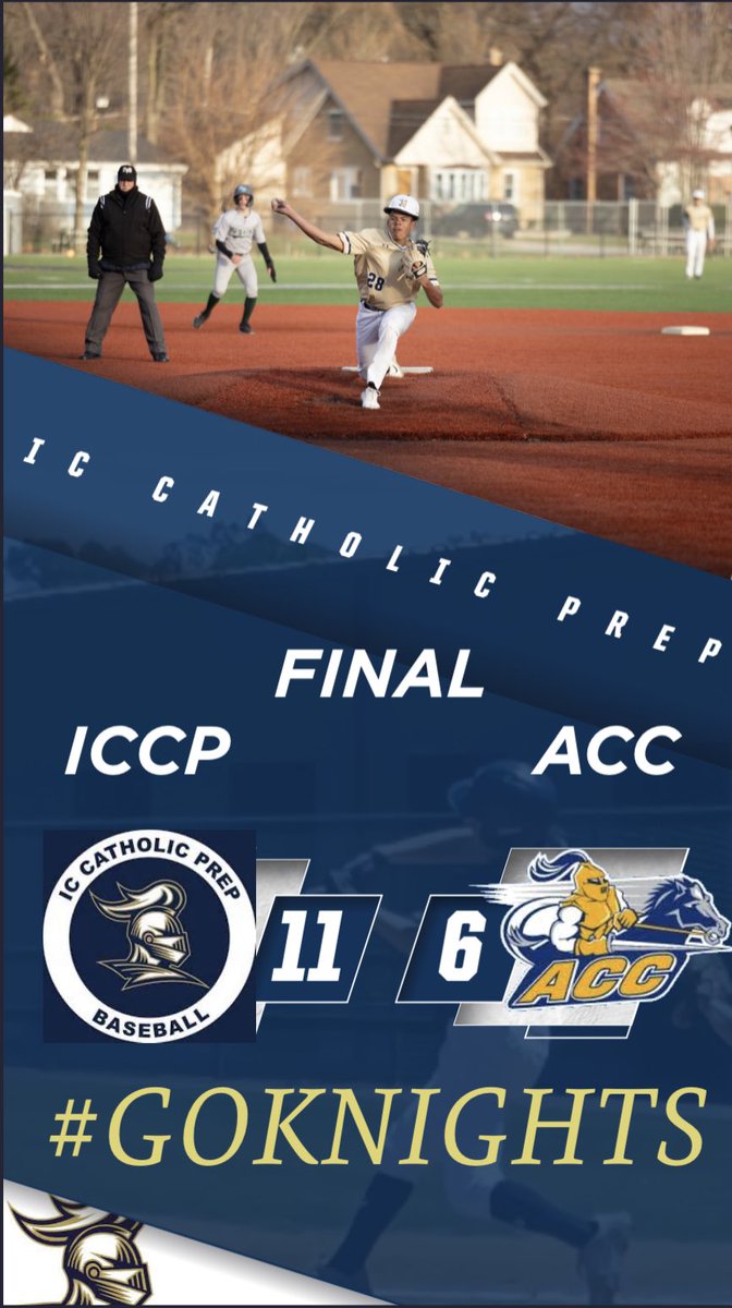 ICCP Baseball (@iccpbaseball) on Twitter photo Knights settle down after falling behind early, get another great effort from starting pitcher PJ Wisniewski, holding ACC to just 1 more run over the next 4 innings. Joey Michels led the offense going 3 for 5 with 3 RBI. GO KNIGHTS! <a href="/iccpfootball/">IC Catholic Football</a> <a href="/iccpprincipal/">IC Principal</a> <a href="/ICCPKnights/">ICCP Athletics</a> Knights settle down after falling behind early, get another great effort from starting pitcher PJ Wisniewski, holding ACC to just 1 more run over the next 4 innings. Joey Michels led the offense going 3 for 5 with 3 RBI. GO KNIGHTS! <a href="/iccpfootball/">IC Catholic Football</a> <a href="/iccpprincipal/">IC Principal</a> <a href="/ICCPKnights/">ICCP Athletics</a>