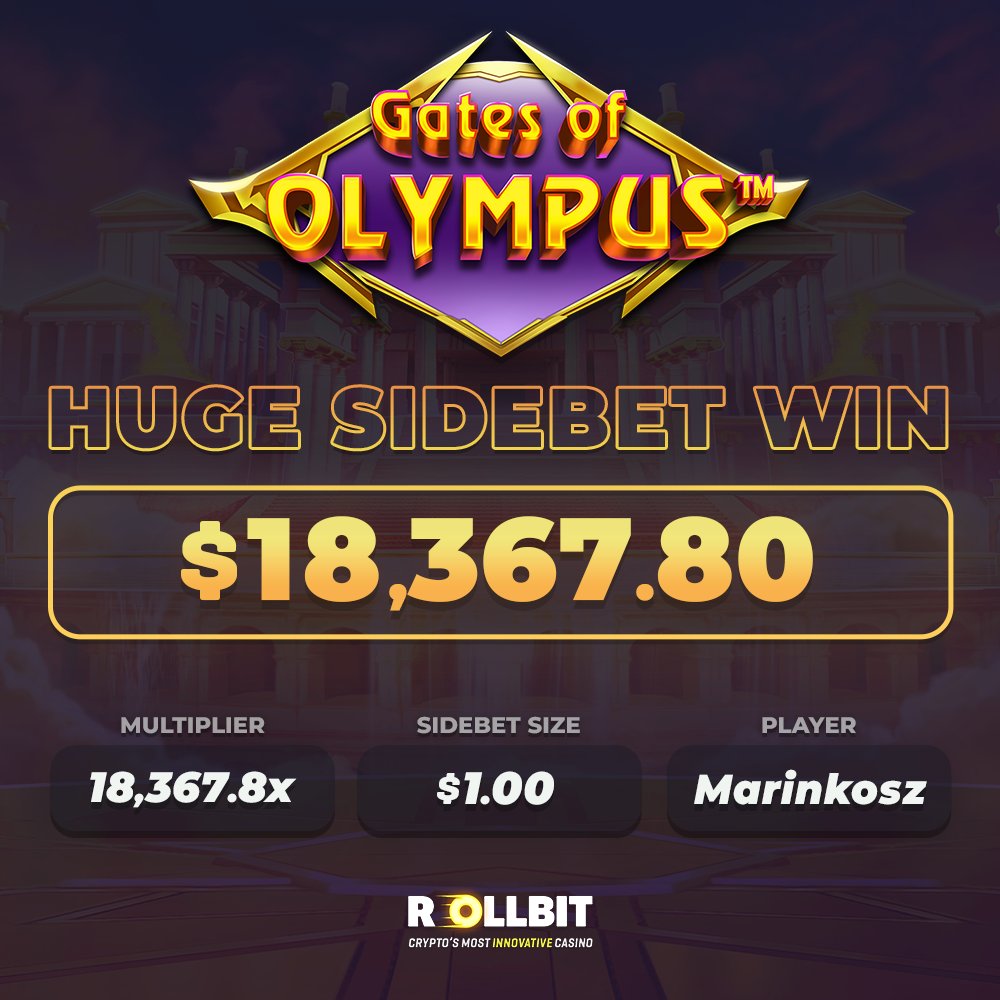 rollbit's tweet photo. Zeus has been zapping up a storm on #Sidebets https://t.co/hPQkxhANAn