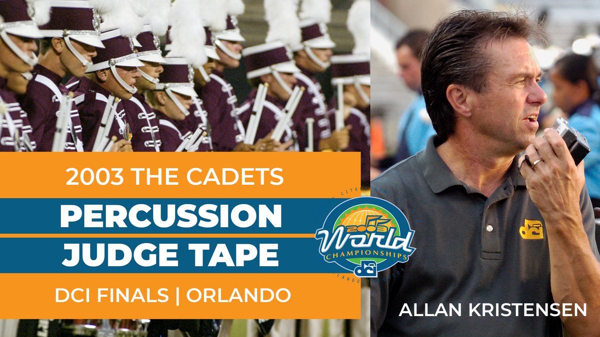 DCI's tweet photo. "Snares ... Holy Smokes!"

Judge tape for #DCI2003 @thecadets' award-winning percussion section ➡️ https://t.co/SmEVLJFVxz https://t.co/UxvuxEaY73