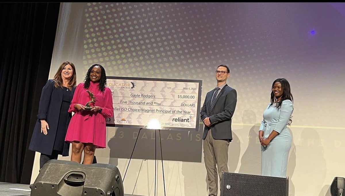 GilliamAcademy's tweet photo. 🗣️SHE DID IT GCA! Principal Rodgers is the 2023 Principal of the Year ‼️ We are so proud of you!! @DISDCelebrates @dallasschools @RubyRamirezDISD @TransformDISD https://t.co/ZvilSfRGUF