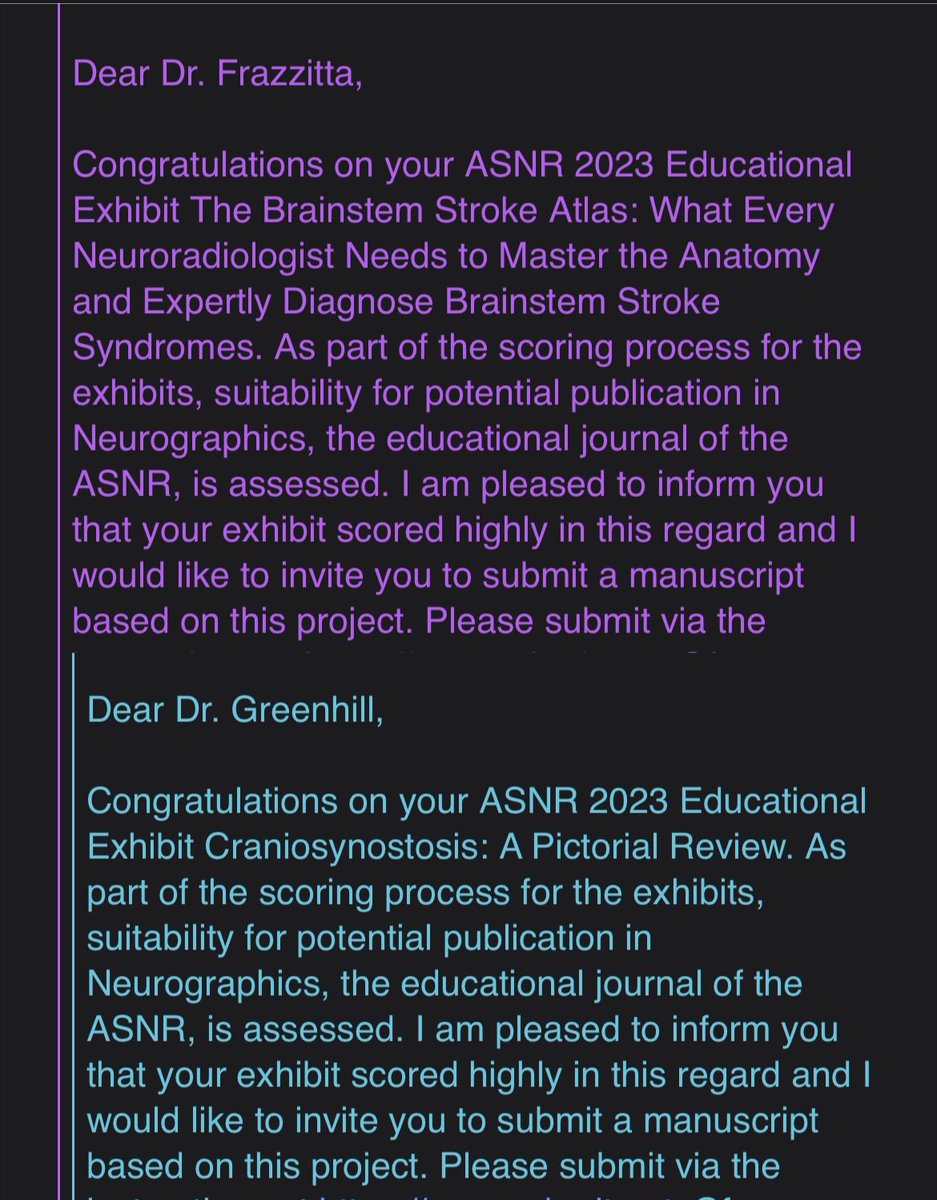 Samuel Rogers (@neuroradrogers) on Twitter photo Proud to be a mentor to my <a href="/UofAZRads/">UArizona Radiology Residencies</a> #radres who worked hard and represented at #ASNR23. Congratulations Dr Frazzitta <a href="/afrazzMD/">Aubrey Frazzitta, MD</a> and Dr Greenhill for being invited to submit to <a href="/ASNRographics/">Neurographics</a>! An achievement to always remember, no doubt about it.
<a href="/UAZMedImaging/">UArizona Department of Medical Imaging</a>
#neurorad Proud to be a mentor to my <a href="/UofAZRads/">UArizona Radiology Residencies</a> #radres who worked hard and represented at #ASNR23. Congratulations Dr Frazzitta <a href="/afrazzMD/">Aubrey Frazzitta, MD</a> and Dr Greenhill for being invited to submit to <a href="/ASNRographics/">Neurographics</a>! An achievement to always remember, no doubt about it.
<a href="/UAZMedImaging/">UArizona Department of Medical Imaging</a>
#neurorad