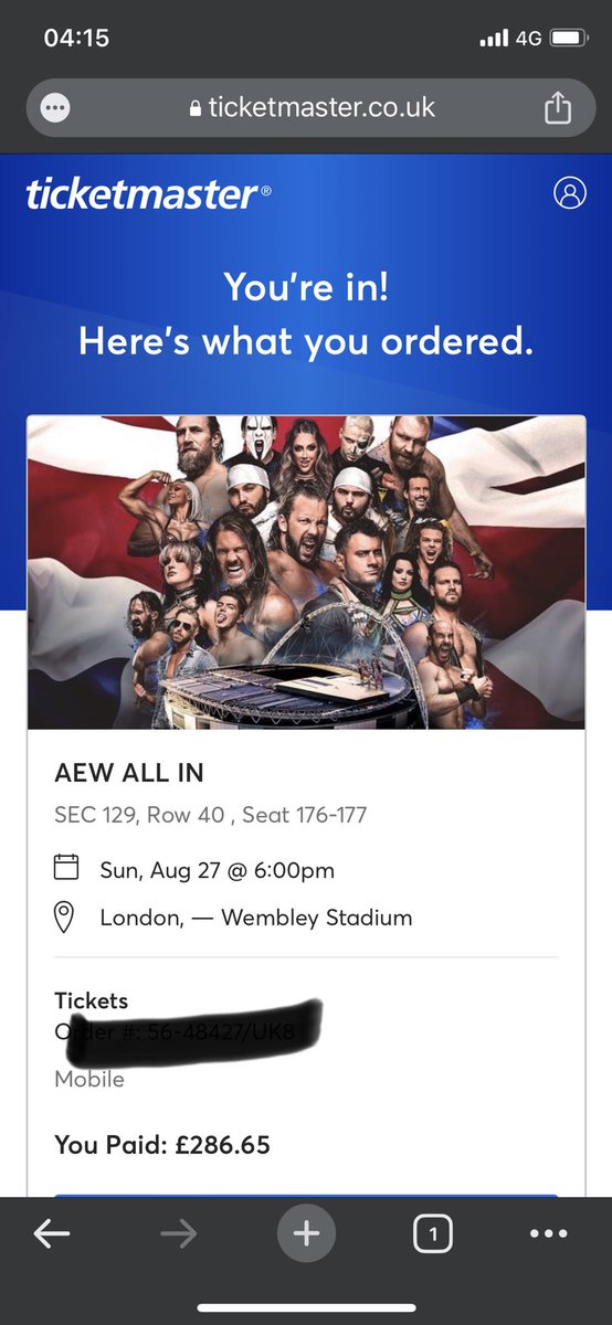 SpursGavin's tweet photo. Going to @AEW Wembley 😁 buzzing! https://t.co/9FjySJTIKx