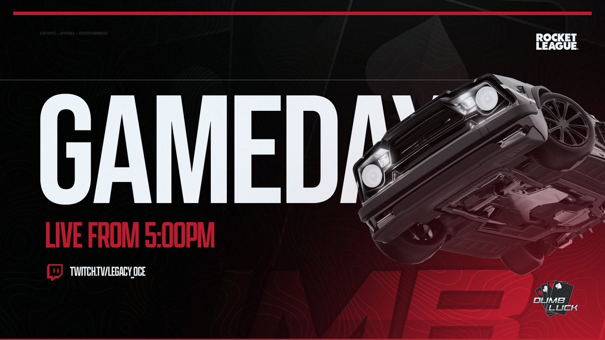 RLCS DAY!!!!

Join <a href="/Metis_OCE/">Metis</a> and <a href="/Legacy117_/">Legacy</a> at 5pm today to watch our boys play.

#RLCS #OCE #DumbLuck
twitch.tv/Legacy_oce