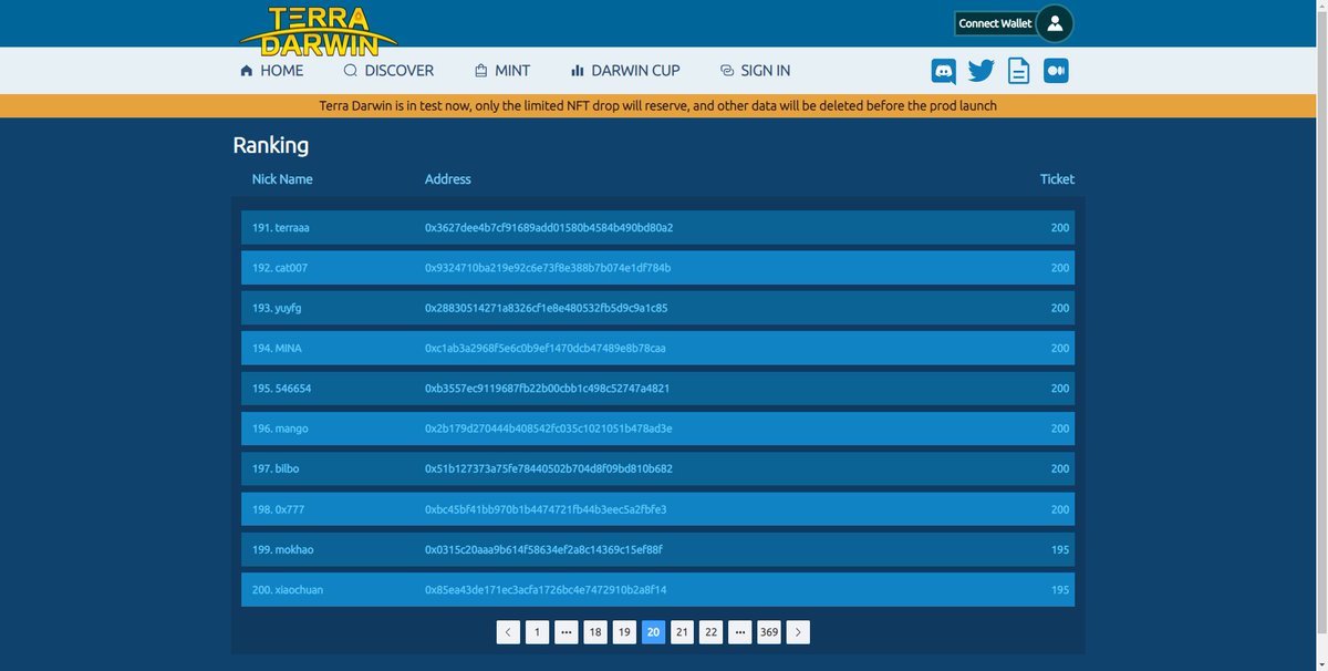 Terra_Darwin_OG's tweet photo. 🏁 The Darwin Cup has ended on May 5 at 11am (SGT)

🥇Top 100 will qualify for the Survivor PFP freemint
🎖 101-200 will qualify for the Survivor PFP whitelist

Check out the exact rankings on the website
👇
https://t.co/8StwKEUAab

👀 See you in the official service! https://t.co/iwAKkowUlr