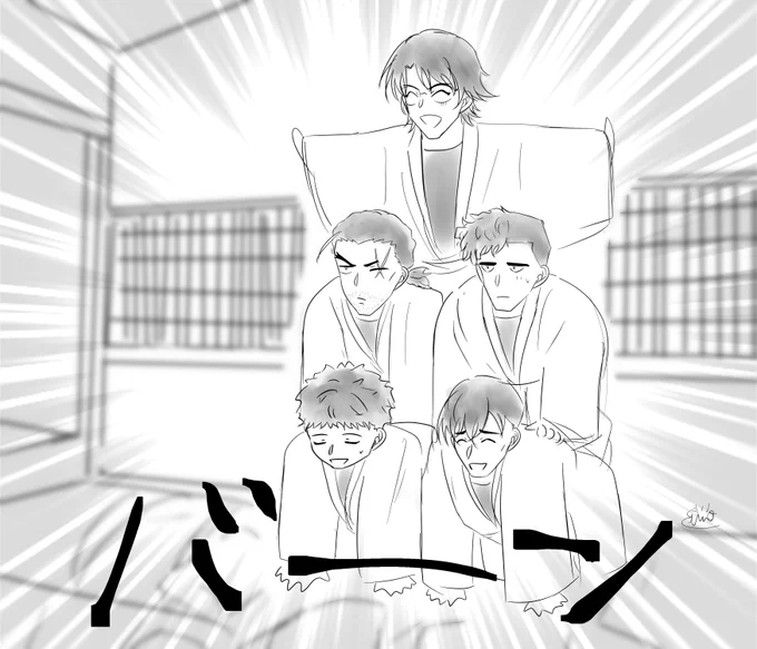 色々諸々すっ飛ばしてるケーサツcp組のパロらくがき 