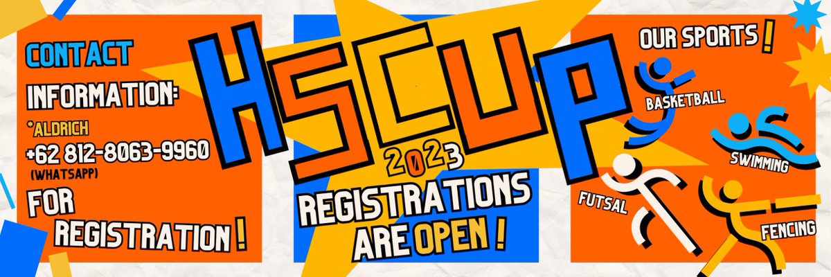 HighScopeCup23's tweet photo. The anticipated annual event, HSCUP is off to a start!
Athletes get your gears on for the competition is about to begin 🏃♀️ Go register now ‼️
t. #JakartaEvent #SportsEvent #Pensi #Highscope https://t.co/g4M6ZoHwis