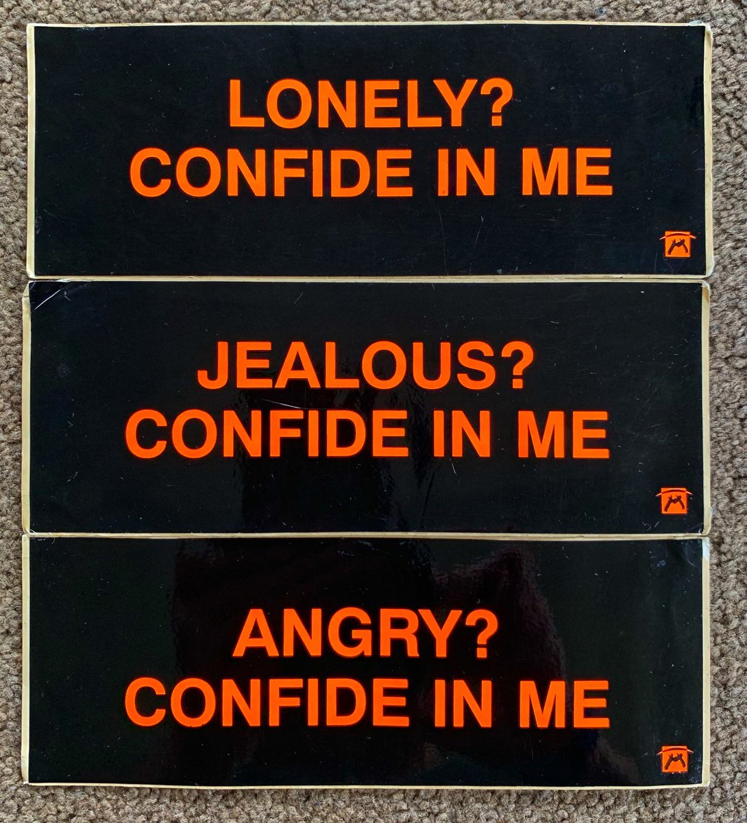 spjury's tweet photo. #KylieMinogue Confide In Me vinyl stickers. Got these from my local record store when I picked up the single on the day of release. Black vinyl with fluorescent orange text.  #ConfideInMe #PromoStickers #MushroomRecords https://t.co/JdCpTBxZXF
