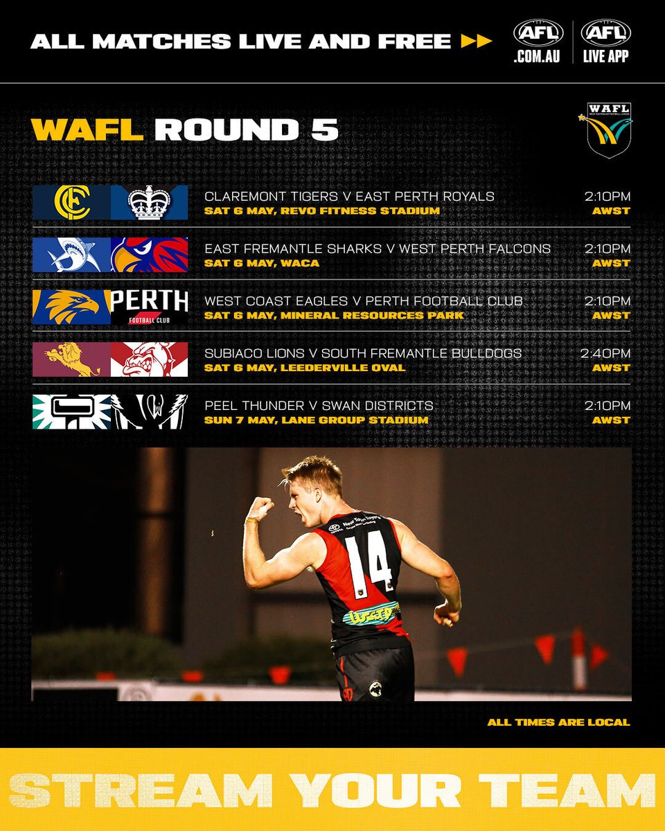 AFL on Twitter "A jampacked round of state league action coming right