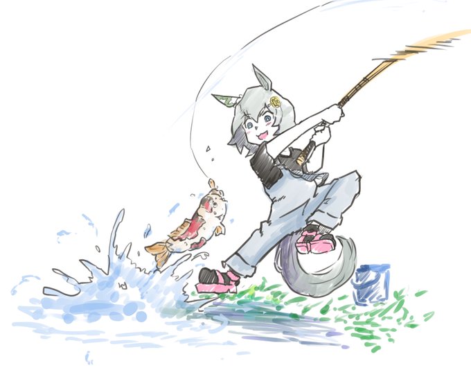 「fishing rod hair ornament」 illustration images(Latest)