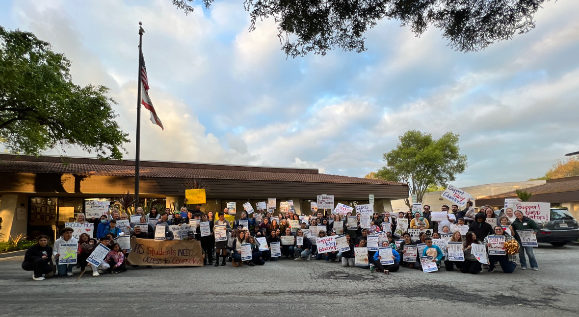 GilroyTeachers's tweet photo. Thank you for joining in the fight! Thank you to our members, families, and community members who came out to support GTA in our fight to increase the investment in the classroom. #ValueGilroyStudents #ValueGilroyEducators https://t.co/9sg8xcVFU1