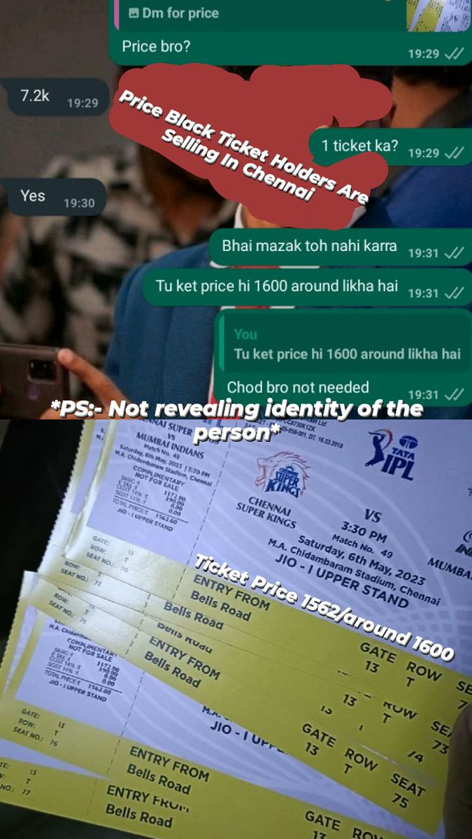itsmoh28's tweet photo. Ashamed of @TNCACricket management over Chennai Super Kings matches held in Chepauk, unable to witness even 1 match in the stadium due to online tickets scam and hiked price of physical tickets sold by many. 
#BCCI #ChennaiSuperKings @ChennaiIPL @IPL Kindly look into this. https://t.co/GJwDHdr4GL