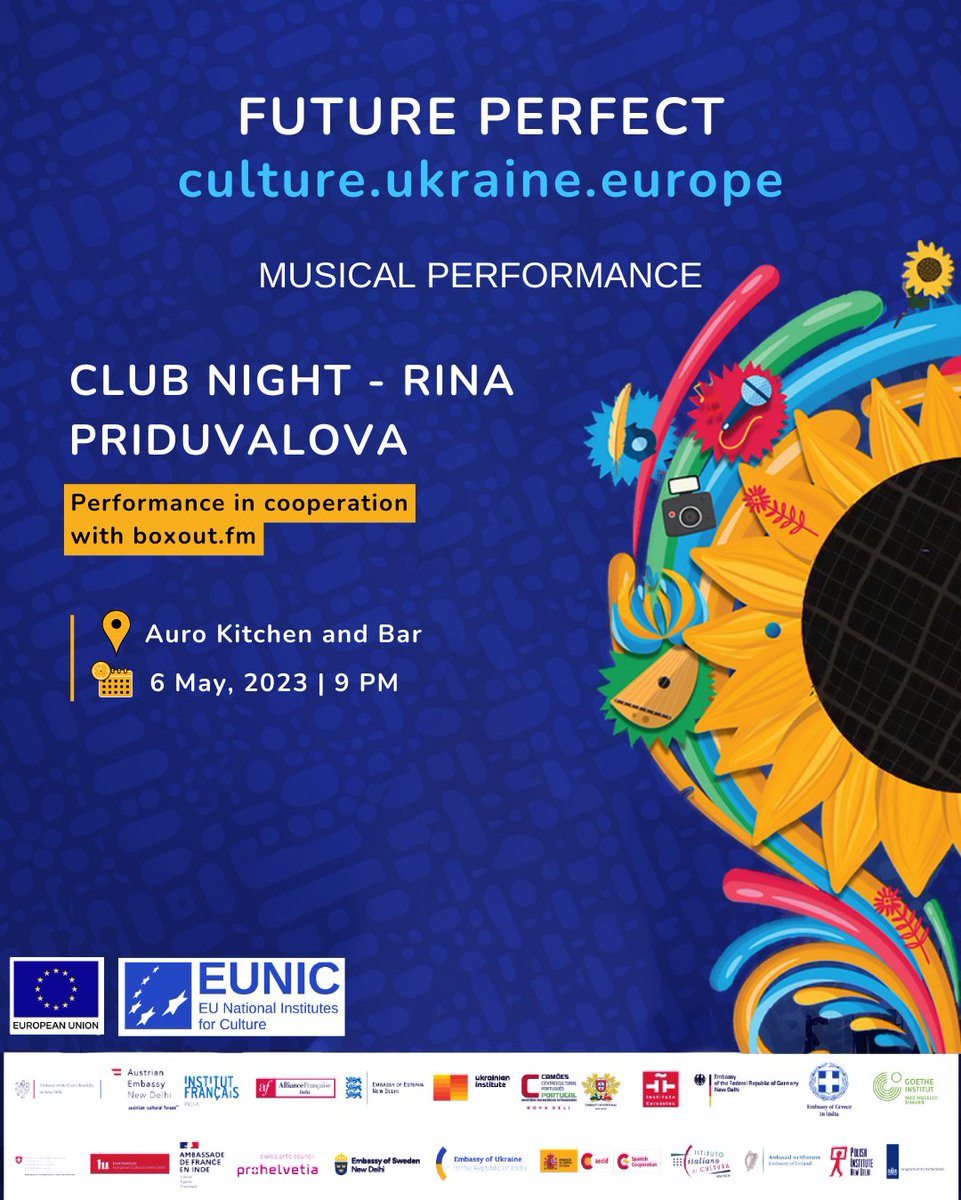 EU_in_India's tweet image. We have a line-up of electrifying performances at #FuturePerfect festival. Swing to the tunes of Rina Priduvalova (@rr_rr_rr_rr_rum) and witness the amazing voices from #Ukraine.

📍 Delhi
📅 May 5 - 8, 2023

Register here 👇
bit.ly/FuturePerfectR…