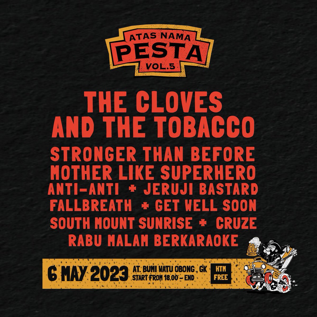 Setelah sekian purnama kita terlelap, besok kita memulai terbangun dan mencoba berlari kembali.
Heyhooo, kita ketemu besok malam bertajuk "Atas Nama Pesta" di bumi Handayani. Let's Join Guys.