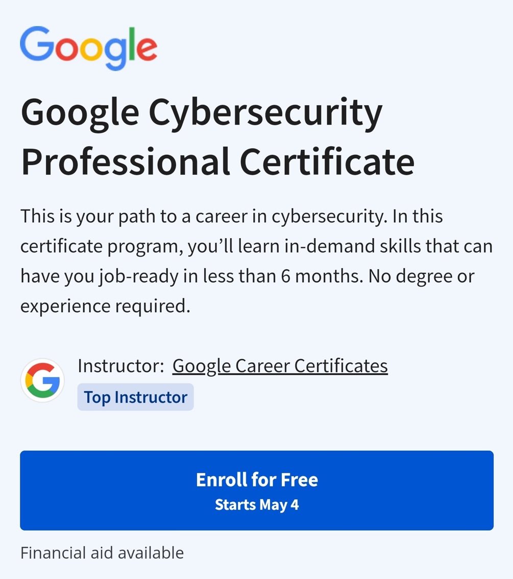 Study Cybersecurity for FREE