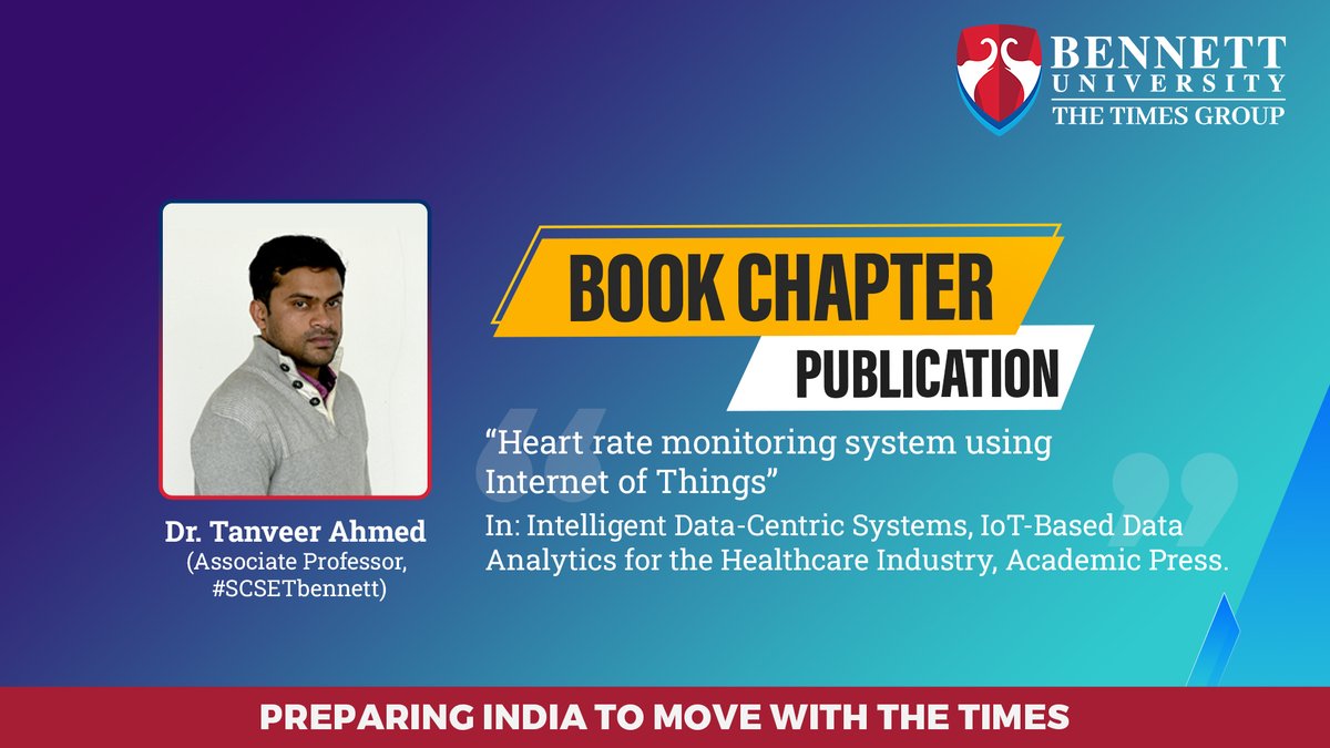 SCSETBennett's tweet photo. Many congratulations to Dr. Tanveer Ahmed (Associate Professor, #SCSETBennett) for book chapter publication.
#bennettuniversity #BUfaculty #scset #researchpublication #paper #bookchapter #publication https://t.co/Fvc6WMT35y