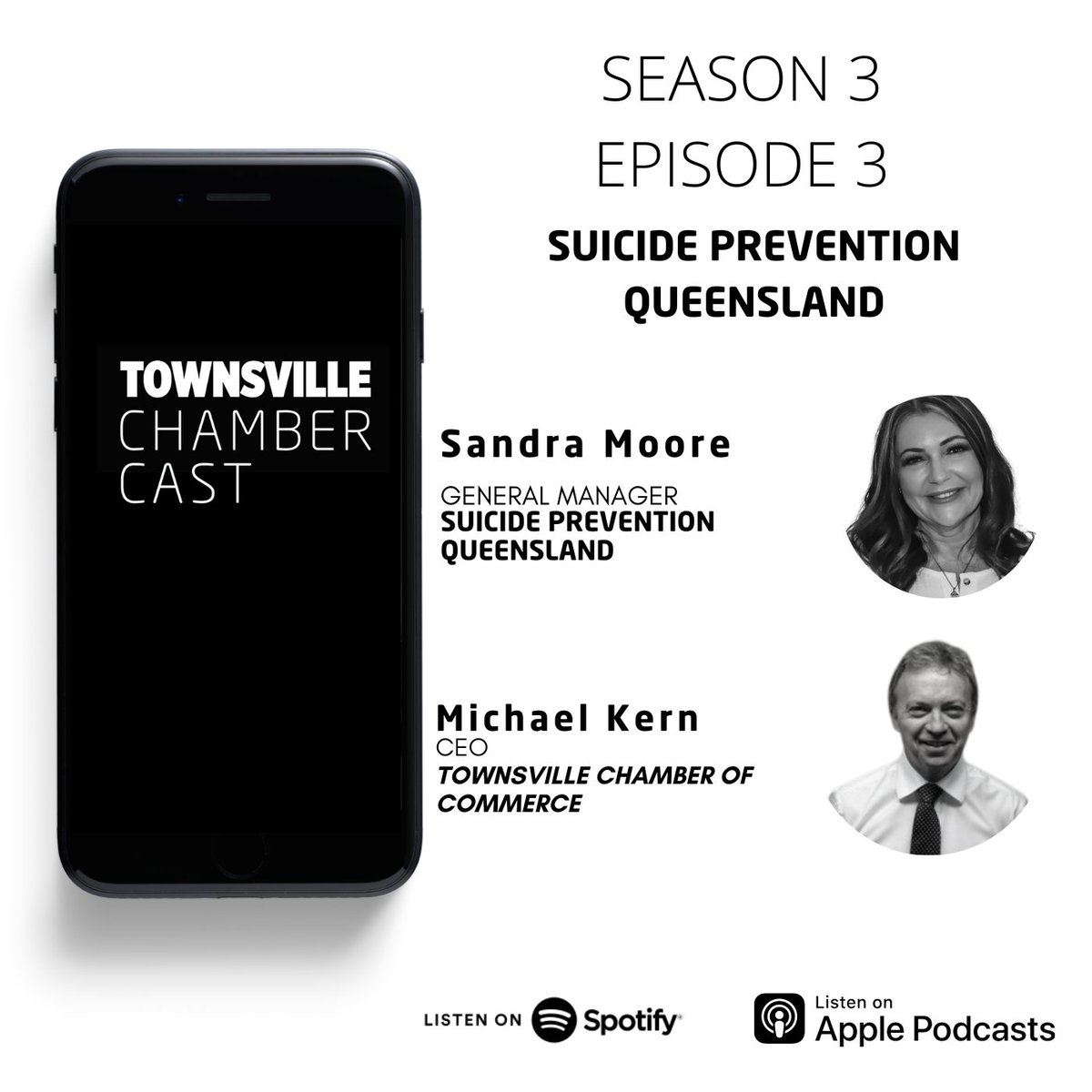 𝙋𝙤𝙙𝙘𝙖𝙨𝙩 𝘿𝙧𝙤𝙥 🎙
This week Michael Kern sits down with Sandra Moore, General Manager of Suicide Prevention Queensland.

To listen 👇
bit.ly/3LUQSei

#members #chamberofcommerce #memberspotlight