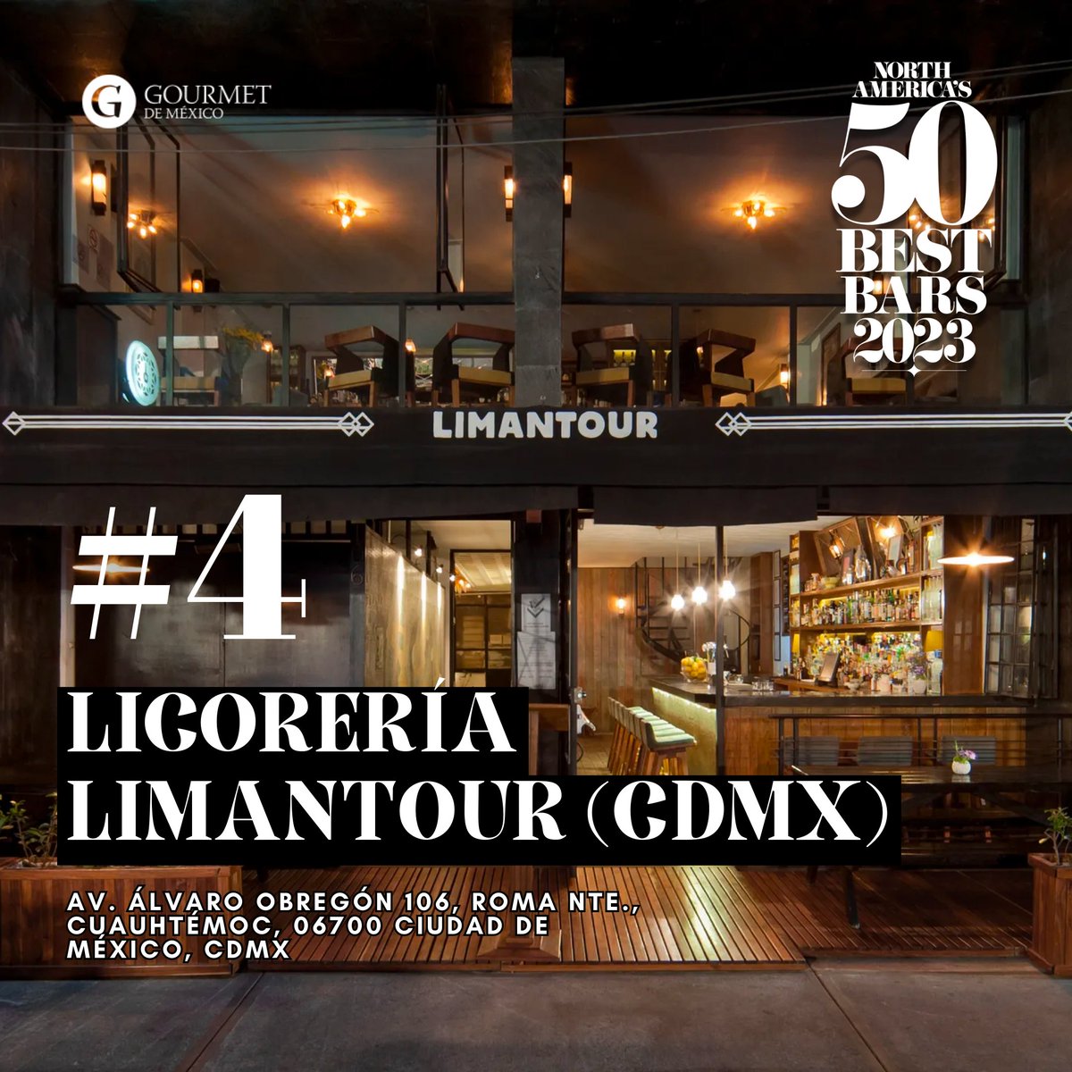 Estamos muy felices de anunciar que Licorería Limantour sigue dentro de la lista de <a href="/50BestBars/">50BestBars</a> , en el puesto #4.
¡Orgullo mexicano! 🇲🇽🍸 #Limantour #barcdmx #cdmx #50bestbars2023
