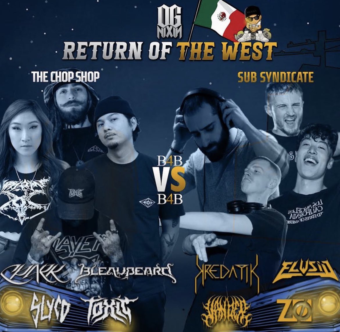 Tomorrow night is going to be one to remember! <a href="/ognixinmusic/">OG NIXIN 🥷</a> along with some amazingly talented artists for a b4b vs b4b! Very limited tickets left eventbrite.ca/e/og-nixin-ret…