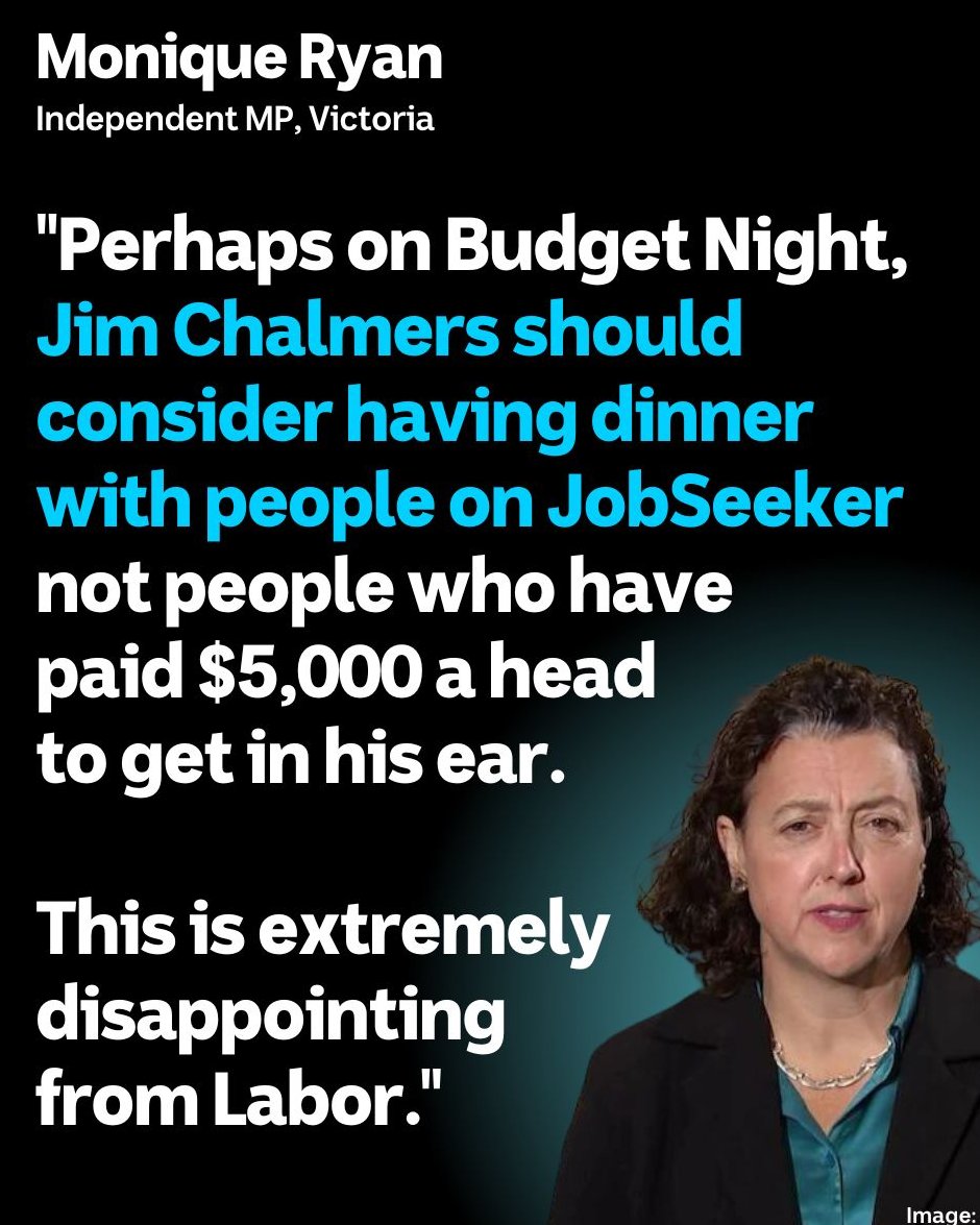 Independent MPs aren't impressed by <a href="/JEChalmers/">Jim Chalmers MP</a> comments that he won't be asking for PWC to be dropped as the sponsor for this year's budget night fundraising dinner. #auspol  Independent <a href="/Mon4Kooyong/">Dr Monique Ryan MP</a> told us she was "hoping for better" from Labor.