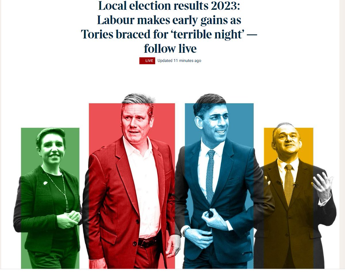 An #LE2023 breakthrough graphic moment: @carla_denyer in rightful Green place on @thetimes election coverage #GetGreensElected moment