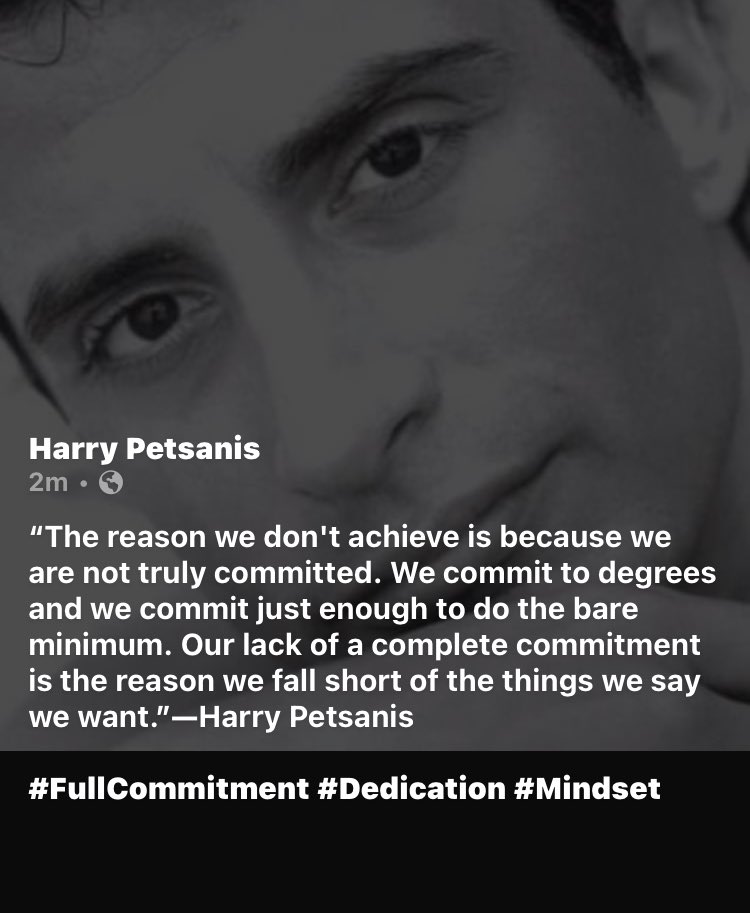 harrypetsanis's tweet photo. “The reason we don't achieve is because we are not truly committed. We commit to degrees and we commit just enough to do the bare minimum. Our lack of a complete commitment is the reason we fall short of the things we say we want.”—Harry Petsanis
#FullCommitment #Dedication #Mindset