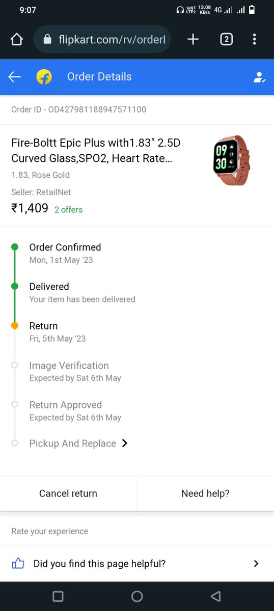 SelectionTalks's tweet image. Dear @flipkartsupport I have purchased smart watch from your site and got defective, scratch and little different colour watch.I don&apos;t expect this type of service from your side.Plz refund my amount or replace with other colour
@fireboltt__
