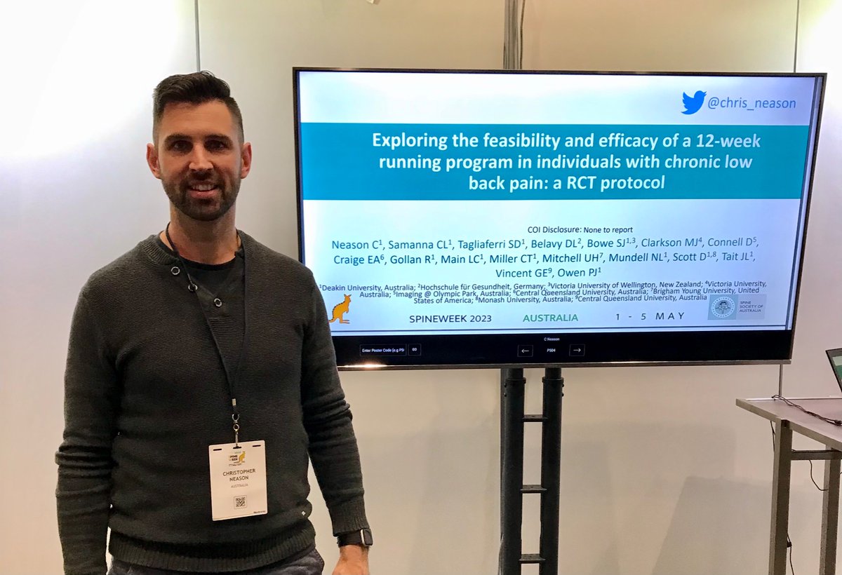 Chris Neason (@chris_neason) on Twitter photo Great to see our ePoster on display <a href="/SpineWeek2023/">SpineWeek 2023</a>.
“Exploring the feasibility and efficacy of a 12-week running program in individuals with chronic low back pain: a RCT protocol”
Thanks to the entire ASTEROID team 🙏🏻
Full protocol: bmjopensem.bmj.com/content/bmjose… Great to see our ePoster on display <a href="/SpineWeek2023/">SpineWeek 2023</a>.
“Exploring the feasibility and efficacy of a 12-week running program in individuals with chronic low back pain: a RCT protocol”
Thanks to the entire ASTEROID team 🙏🏻
Full protocol: bmjopensem.bmj.com/content/bmjose…