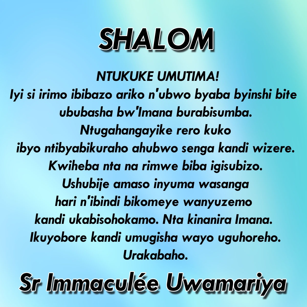 Inyigisho za Sr Immaculée Uwamariya tweet media