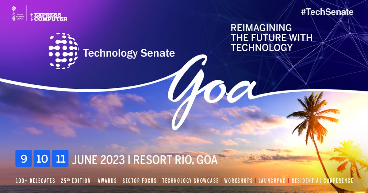 ExpComputer's tweet image. This June, be ready for the #TechnologySenate, India’s most definitive voice and platform for #CIOs 

Watch out for the #TechSenate 2023 ~ Re-Imagining The Future with Technology | 9th, 10th, 11th June 2023 | Resort Rio, Goa 

Register Now: t.ly/9tsgoaT