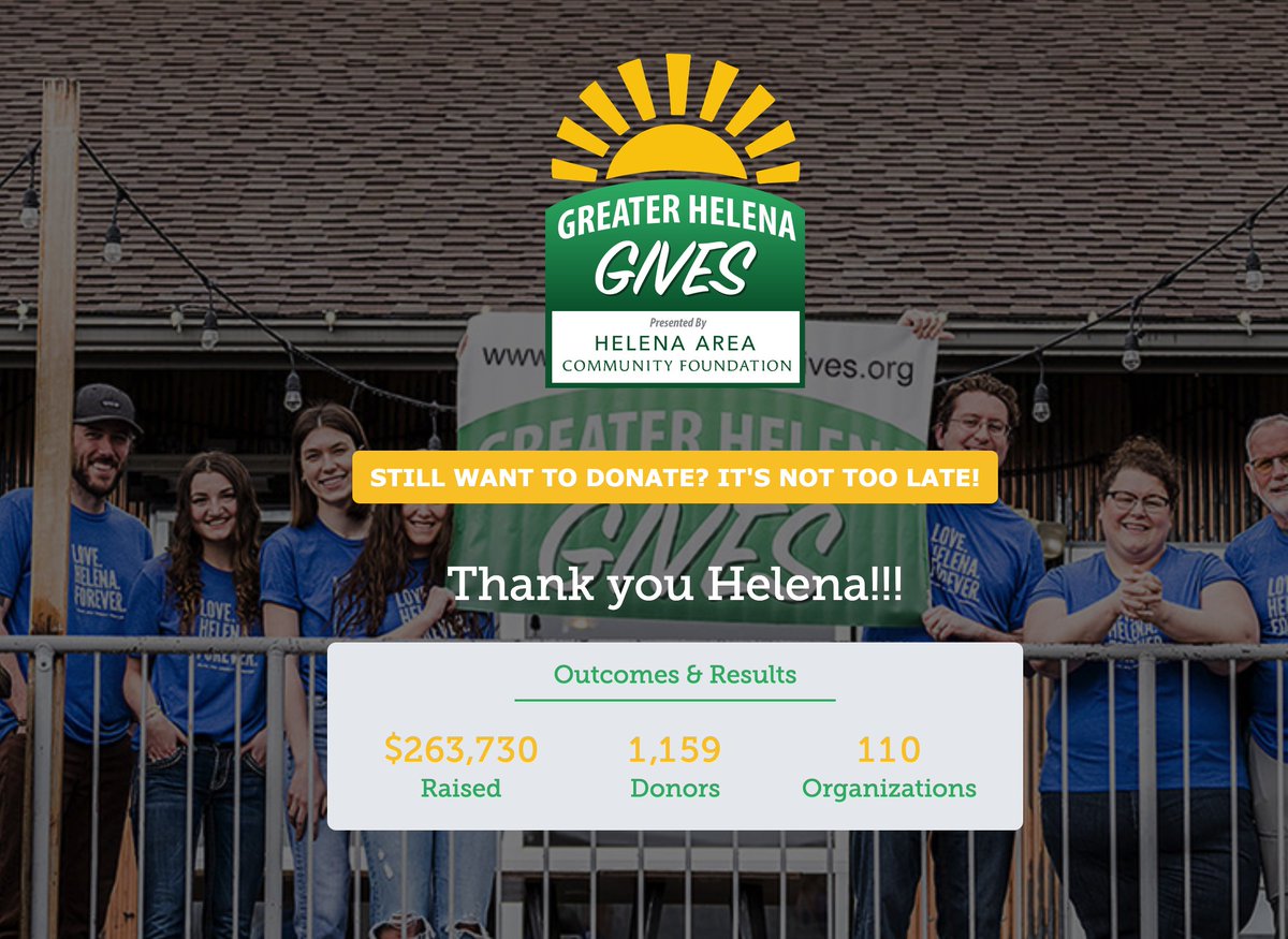 #GreaterHelenaGives

Thank you Helena!
