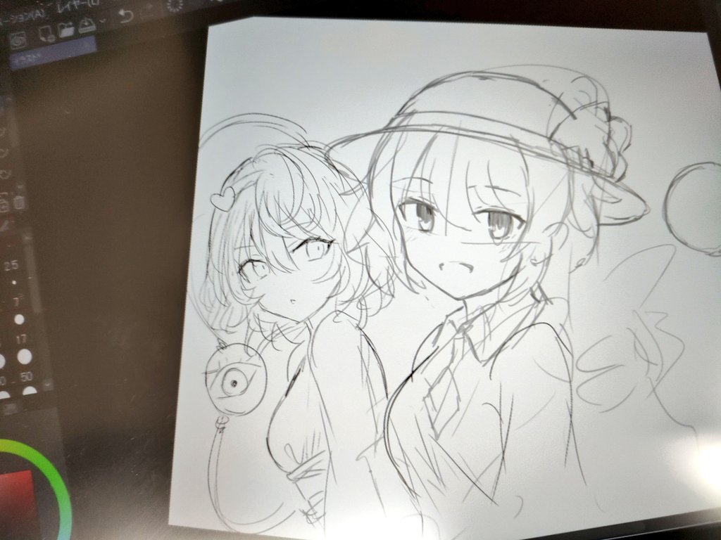 アニメイトで描いた、胸を盛ったさとこい