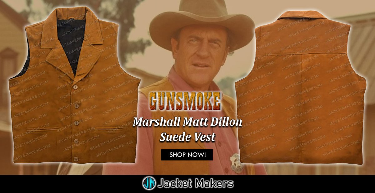 #Gunsmoke #MarshallMattDillon Suede Leather Vest.
<Click on Link Shop Now>
jacketmakers.com/product/gunsmo…
#men #women #ootd #style #fashion #outfit #costume #cosplay
#tv #celebrity #JamesArness #Bonanza #DailyCowboy #jacket #gift
#summercollection #vest #sale #offers #shopnow