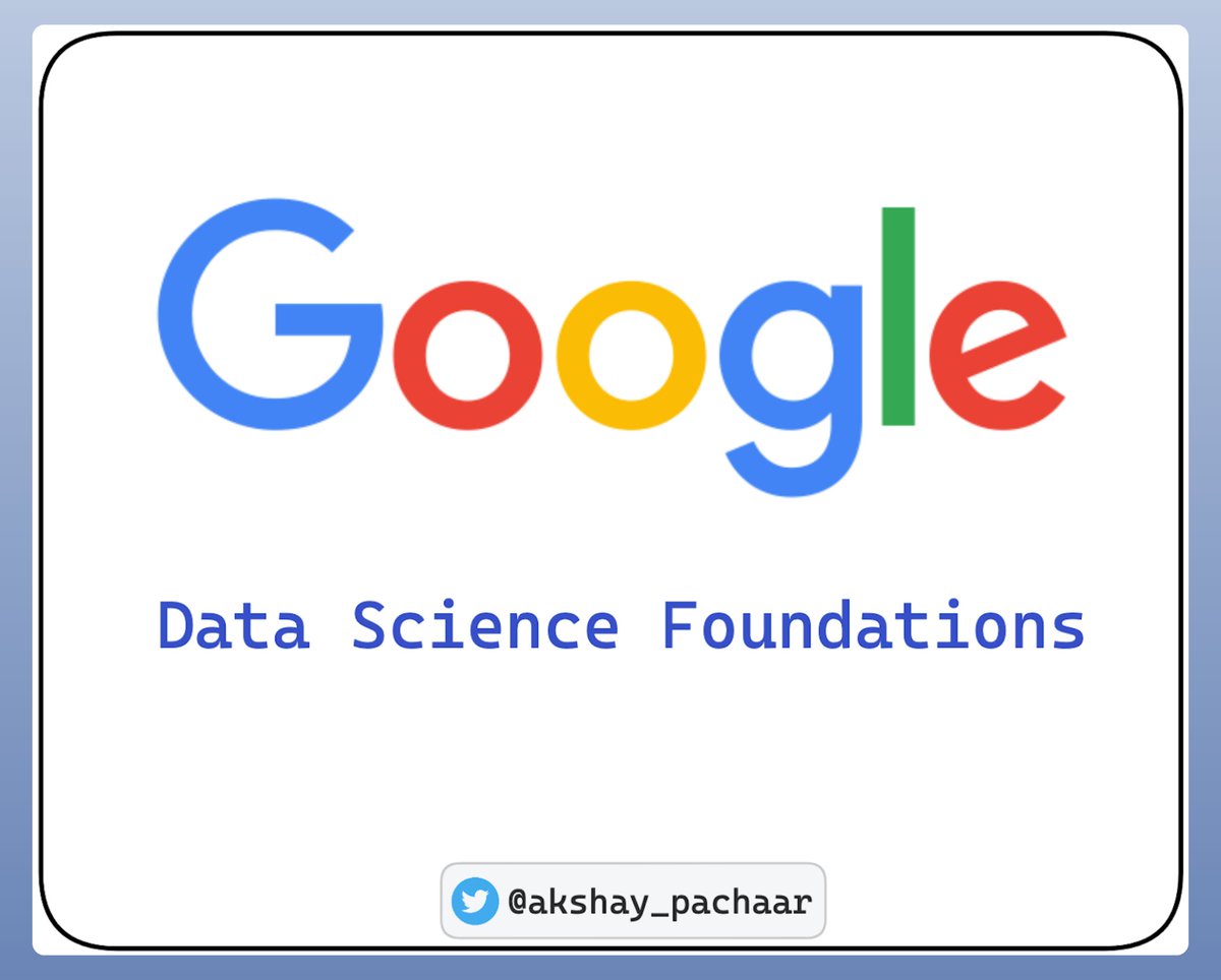 akshay_pachaar's tweet image. Google is offering FREE courses in following areas:

- Python for Data Analysis
- Machine Learning
- Data Science foundations
- TensorFlow for Deep Learning

A project-based pedagogy that allows you to learn while building!🚀

Read More 🧵👇