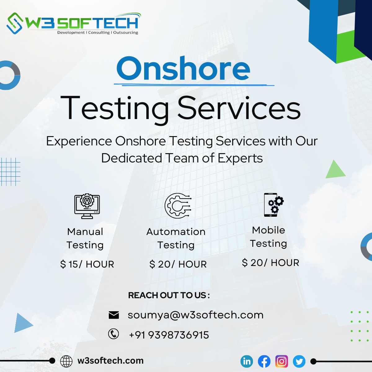W3Softech (@w3softech) on Twitter photo W3softech's onshore testing services provide a range of benefits, including increased efficiency, better communication, and reduced turnaround time.
Contact us for more info:
Email: soumya@w3softech.com
Phone: +91 9398736915
#SoftwareTesting #onshore #testers #affordable W3softech's onshore testing services provide a range of benefits, including increased efficiency, better communication, and reduced turnaround time.
Contact us for more info:
Email: soumya@w3softech.com
Phone: +91 9398736915
#SoftwareTesting #onshore #testers #affordable
