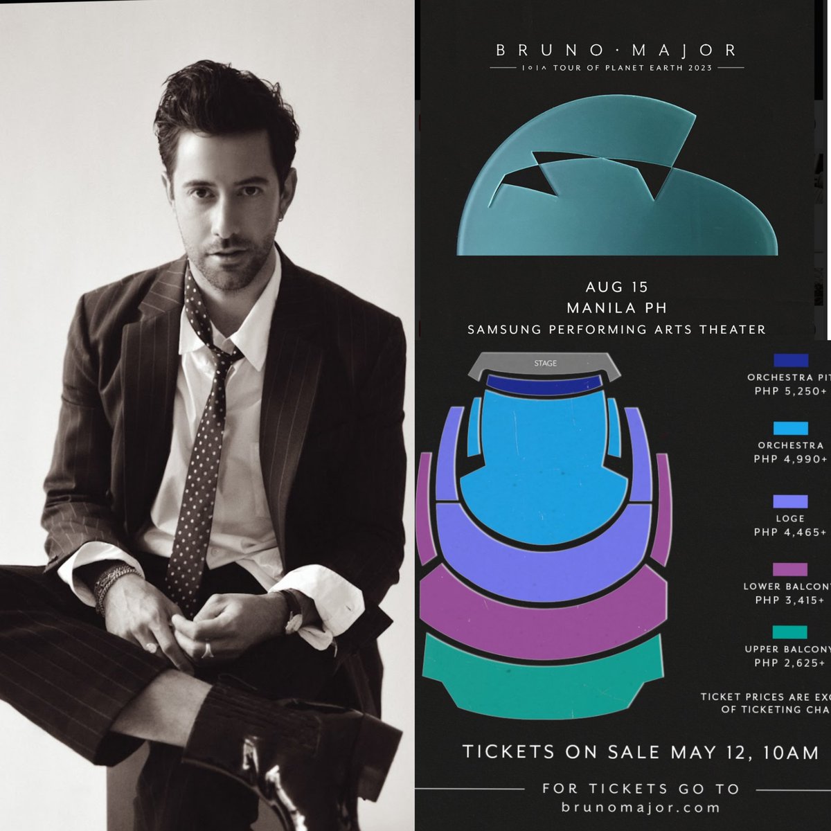 philconcerts's tweet photo. Bruno Major live in Manila on August 15th. Ticket prices range from P2625 - P5250 and will go on-sale May 12th by @karposmm. https://t.co/ELPkVtBNl2