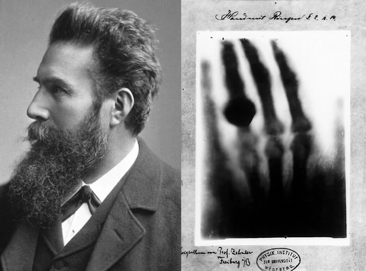 This Physicist Friday goes to Wilhelm Röntgen (1845-1923), a German physicist who is best known for his discovery of a new type of electromagnetic radiation in 1895, which he called "X-rays". This groundbreaking discovery earned him the first Nobel Prize in Physics in 1901.⬇️1/3