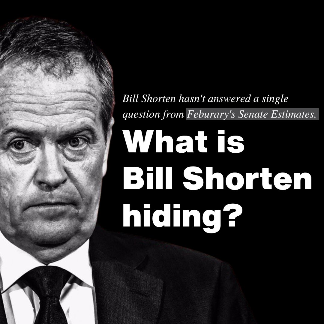 Bill Shorten is responsible for one of the largest government agencies in Australia but he’s still refusing to answer questions from Senate Estimates.   Before the election, Labor said they would boost transparency in government, but as usual, they just can’t keep their promises.