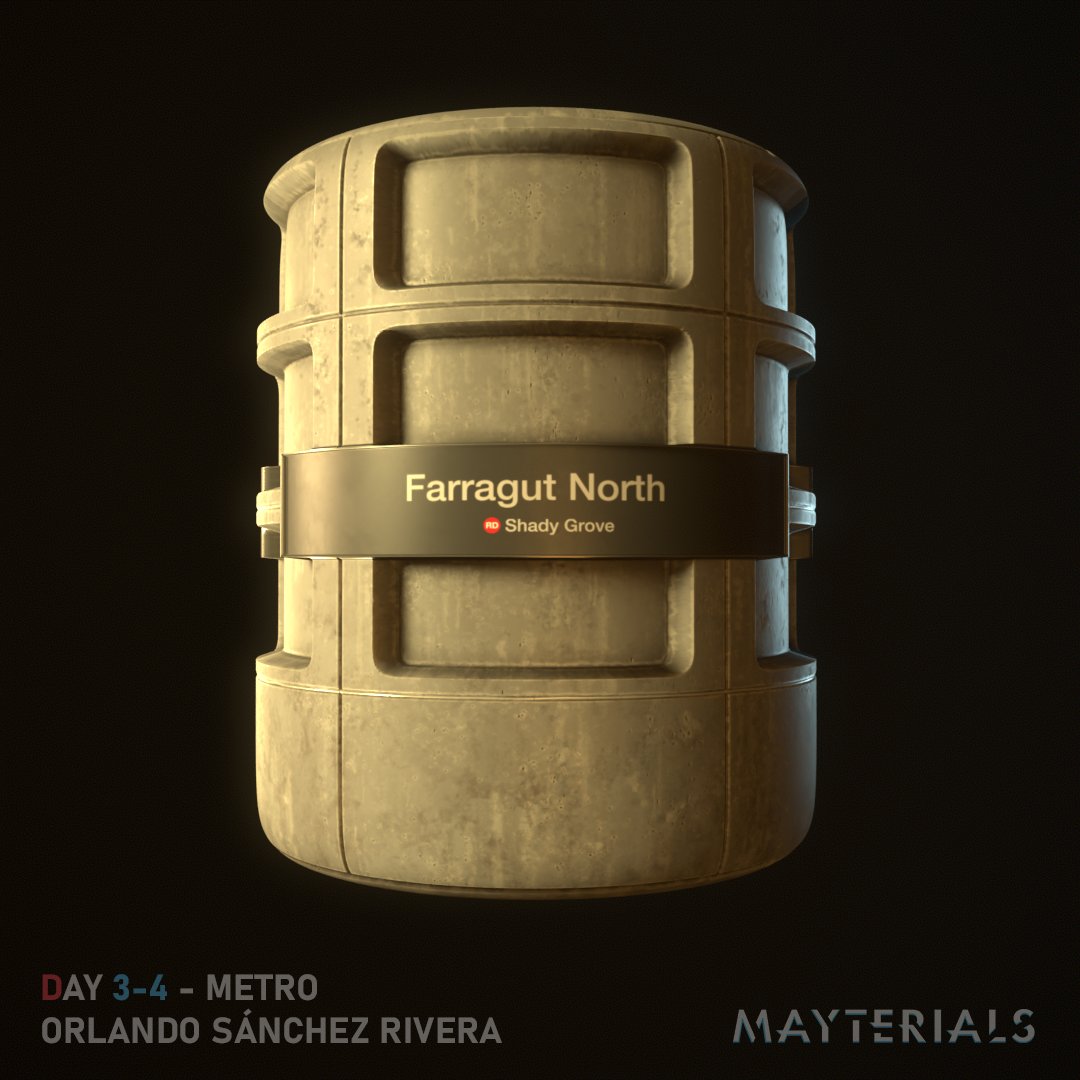 Looks like mayterials is back for 2023!
Prompt 2 - Metro, Days 3-4
I was inspired by the architecture and design seen in the Washington Metro.

<a href="/TheClubDiscord/">The Club</a> 
#Mayterials #SubstanceDesigner #Mayterials2023