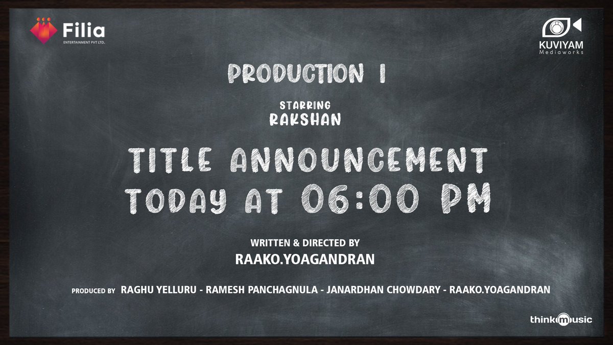 AmuthaBharathi on Twitter "Rakshan's Next Title announcement today
