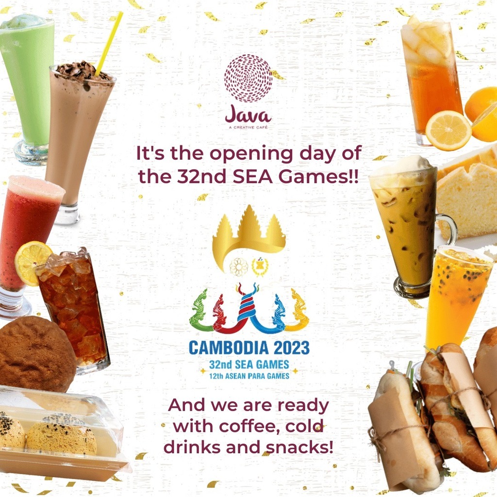 JavaCreativeCaf's tweet photo. Today is the opening day of the 32nd SEA Games and we are so excited to be there! 🇰🇭🏅🤩

We have a booth set up and we are serving coffee, cold drinks and snacks!

See you are the #SEAGames2023!! https://t.co/pigYPUjyl6 https://t.co/BTmRD50y2X