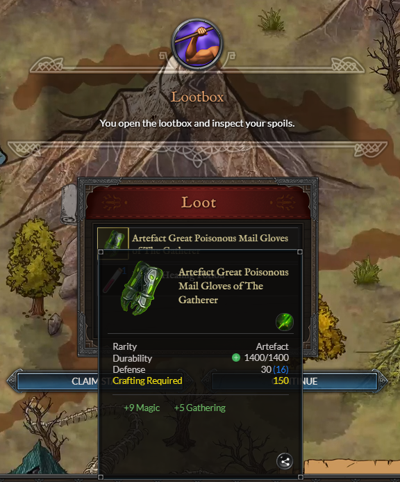 andy8810's tweet photo. Gimme da loot!

Wow! Got these gloves from claiming rewards from completing a simple quest from fighting in the plains! Unbelievable! 

#aurumdraconis, @DCGgamefi, $DCAU, $DCAR https://t.co/I8nOAgtv2s