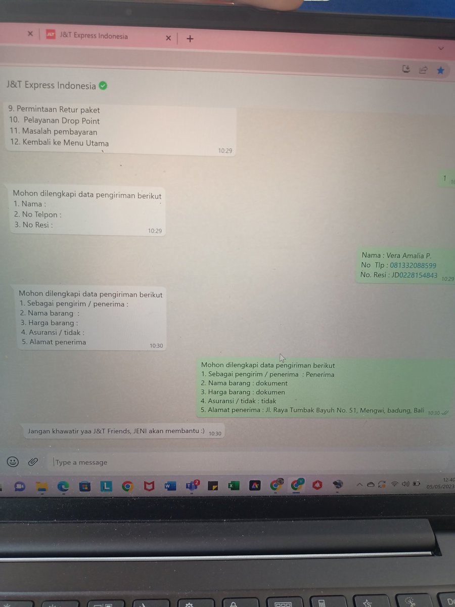 vr_permata's tweet photo. @jntexpressid Paket sebulan lebih belum sampai, complain di whatsapp chat dan webchat tidak di respon. nggak tau mau complain kemana lagi. JNT parah banget. https://t.co/A7U2aQOlkL