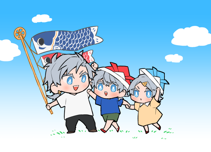差し入れにくっつけた子どもの日兄弟