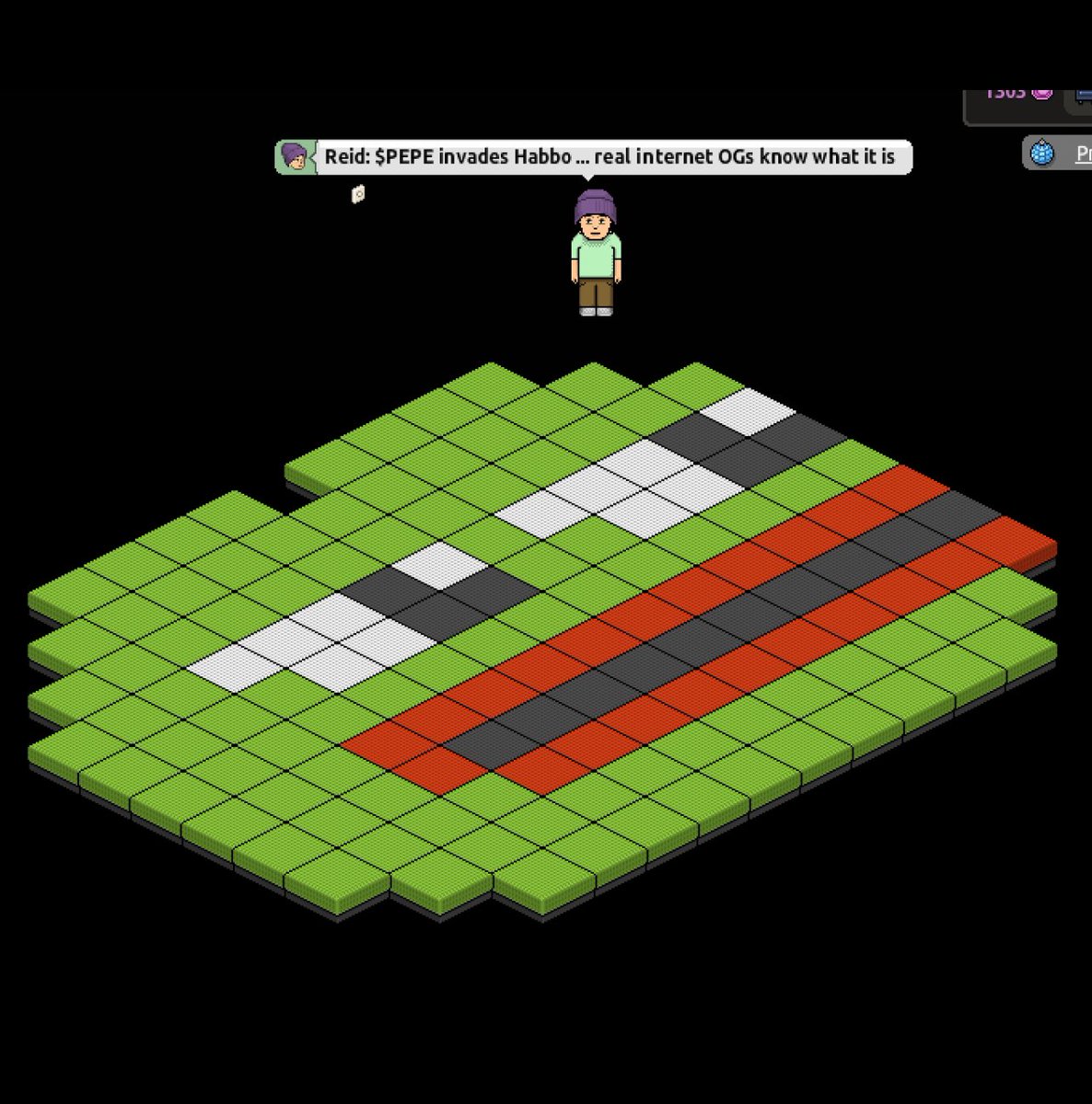 SwearJar's tweet photo. Went crazy and made a $PEPE room on @Habbo. Real internet OGs know what it is. 🐸 https://t.co/Ckl8D0IXHq