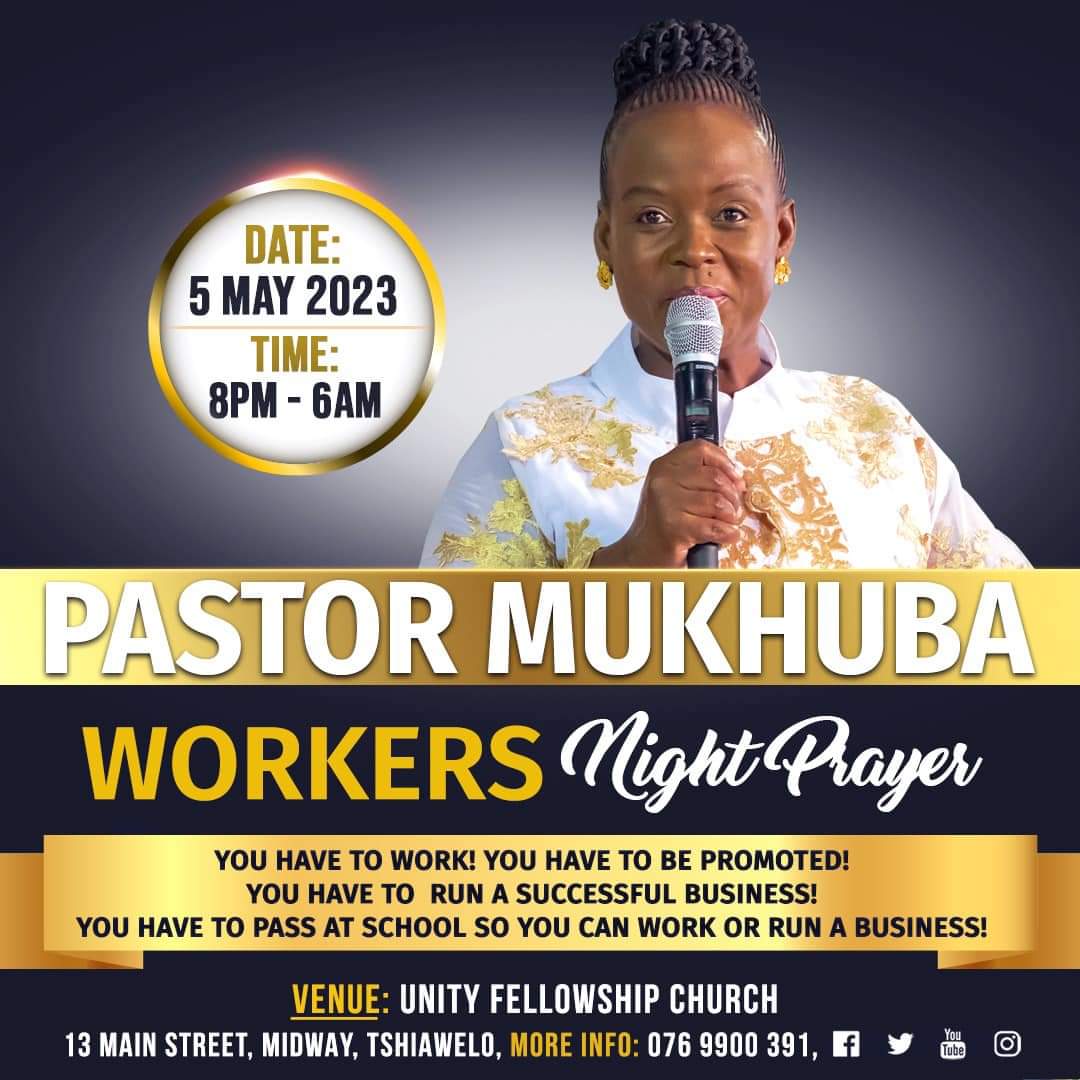 Jamesntivane's tweet photo. Hallelujah Greetings Beloved
@PastorMukhuba is inviting you to Workers Night Prayer this Friday from 8pm till 6am at Unity in Midway. Bring copies of your Cv's, Certificates, School Reports and Business Papers. Those papers shall work for you.  0769900391. Be Blessed. #kuzokhanya https://t.co/qMLGu4FvWg